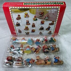 Vintage Miniature Teddy Bear ornaments set of 18 GIFTCO New Open Box